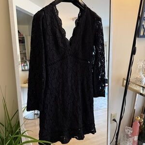 Express Black Lace Detail Dress
